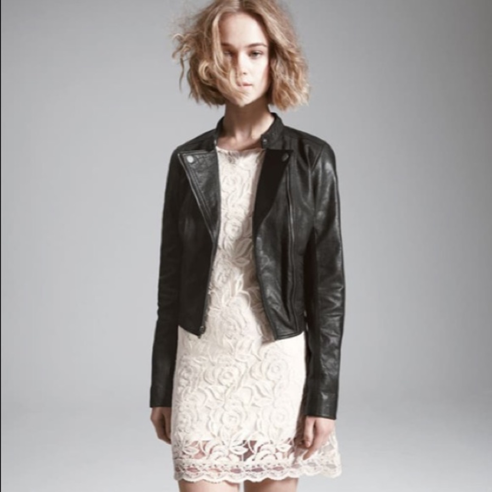 Genuine Leather Crop Biker Jacket